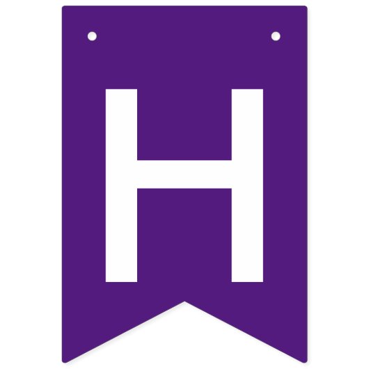 Paarse en Turquoise Simple Happy Birthday Text Vlaggetjes (Tweede vlag)