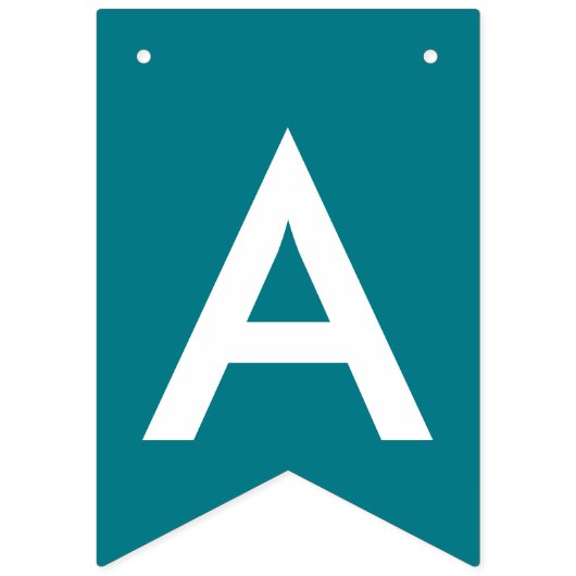 Paarse en Turquoise Simple Happy Birthday Text Vlaggetjes (Derde vlag)