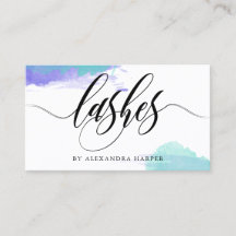 Paarse en Turquoise Smudges Calligrafie Lash Artis