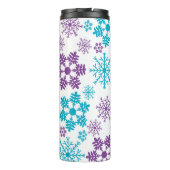 PAARSE EN TURQUOISE SNEEUWVLOKKEN THERMOSBEKER (Achterkant)