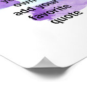 paarse en turquoise waterverf design add a quote poster (Hoek)