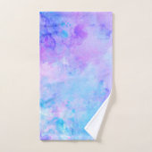 Paarse en Turquoise Waterverf Splashes Bad Handdoek (Handdoek)