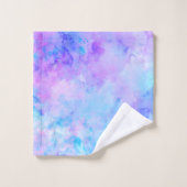 Paarse en Turquoise Waterverf Splashes Bad Handdoek (Wasdoekje)