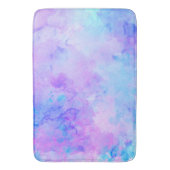 Paarse en Turquoise Waterverf Splashes Badmat (Voorkant Verticaal)