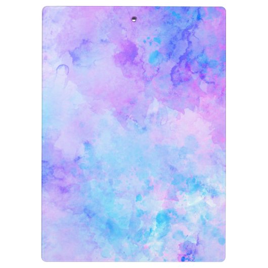 Paarse en Turquoise Waterverf Splashes Klembord (Achterkant)