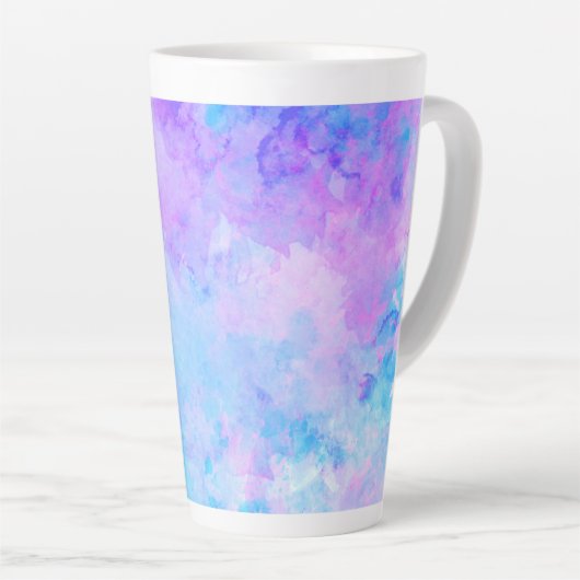 Paarse en Turquoise Waterverf Splashes Latte Mok (Rechterhoek)