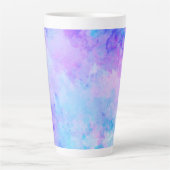 Paarse en Turquoise Waterverf Splashes Latte Mok (Voorkant)