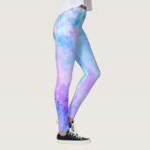 Paarse en Turquoise Waterverf Splashes Leggings (Rechts)