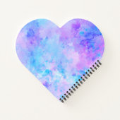 Paarse en Turquoise Waterverf Splashes Notitieboek (Achterkant)