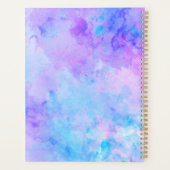 Paarse en Turquoise Waterverf Splashes Planner (Achterkant)