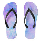 Paarse en Turquoise Waterverf Splashes Teenslippers (Voetbed)