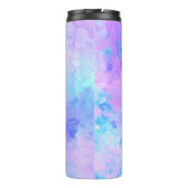 Paarse en Turquoise Waterverf Splashes Thermosbeker (Achterkant)