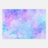 Paarse en Turquoise Waterverfspatten Inpakpapier Vel (Voorkant)