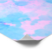 Paarse en Turquoise Waterverfspatten Poster (Hoek)