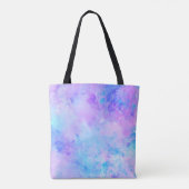 Paarse en Turquoise Waterverfspatten Tote Bag (Achterkant)