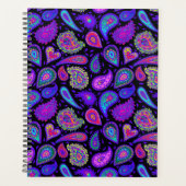 Paarse en veelkleurige Paisley op Black Beautiful Planner (Voorkant)