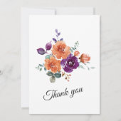 Paarse en verbrande Oranje trouwkleuren Kaart (Achterkant)