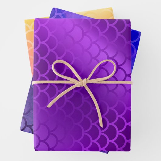 Paarse en verloopkleuren inpakpapier vel (In situ)