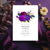 Paarse en Violet Bloemen Bruiloft Kaart