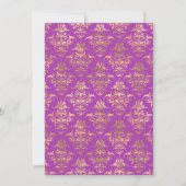 Paarse en Violette Bloemige Bruiloft Kaart (Achterkant)