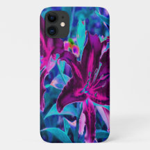 Paarse en warme roze Abstracte oosterse Lily Flowe