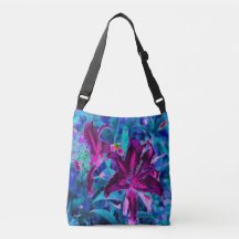 Paarse en warme roze Abstracte oosterse Lily Flowe