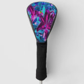 Paarse en warme roze Abstracte oosterse Lily Flowe Golfheadcover (Voorkant)