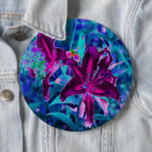 Paarse en warme roze Abstracte oosterse Lily Flowe Ronde Button 6,0 Cm (In situ)