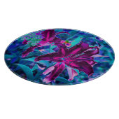 Paarse en warme roze Abstracte oosterse Lily Flowe Snijplank (Hoek)