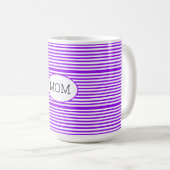 Paarse en wit gestreept koffiemok (Voorkant rechts)