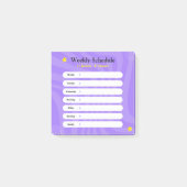 Paarse en witte Abstracte vormen weekschema Post-it® Notes (Voorkant)