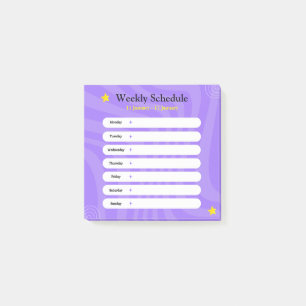 Paarse en witte Abstracte vormen weekschema Post-it® Notes