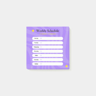 Paarse en witte Abstracte vormen weekschema Post-it® Notes