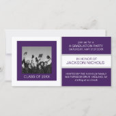 Paarse en witte Afstuderen fotokaarten (Voorkant)