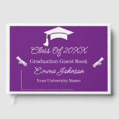 Paarse en witte Afstuderen Gastenboek (Voorkant)