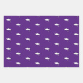 Paarse en witte Afstuderen Gefeliciteerd Inpakpapier Vel (Voorkant 2)