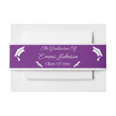 Paarse en witte Afstuderen gepersonaliseerd Uitnodigingen Wikkel (Voorkant Voorbeeld)