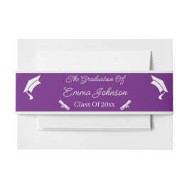 Paarse en witte Afstuderen gepersonaliseerd Uitnodigingen Wikkel
