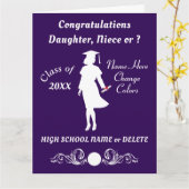 Paarse en witte, Afstuderen Kaarten voor haar (Gele Bloem)