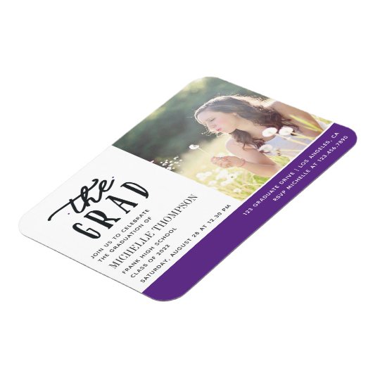 Paarse en witte Afstuderen partij nodigt Magnet ui Magneet (Linkerzijde)