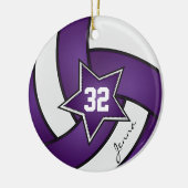 Paarse en witte All Star Volleyball Player Keramisch Ornament (Links)