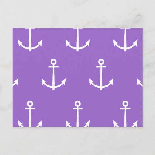 Paarse en witte ankerpatronen 1 briefkaart (Voorkant)