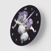 Paarse en witte baardirisbloemen  ronde klok (Hoek)