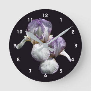Paarse en witte baardirisbloemen  ronde klok