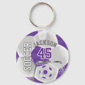 Paarse en witte ⚽ Ball Sport Sleutelhanger (Achterkant)