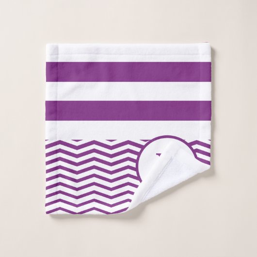 Paarse en witte band bad handdoek (Wasdoekje)