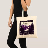 Paarse en witte bergen - bruiloft welkom tote bag (Voorkant (product))