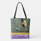 Paarse en witte beste mam ontwerp tote bag (Achterkant)