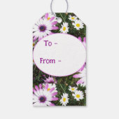 Paarse en witte bloem cadeaulabel (Achterkant)
