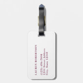 Paarse en witte bloemen | Elegant Floral Bagagelabel (Achterkant verticaal)